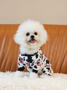 2件装柔软狗狗睡衣，颜色随机 - 时尚图案，透气舒适，适合小型和中型犬，可手洗/机洗，狗狗睡衣，宠物家居服，趣味宠物服装，舒适宠物服，狗狗居家服，宠物爱好者（尺码偏小，请选购大一码。） - 彩色 - 查看 2