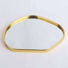 1PC Modern Tray With Mirror Finish - Versatile - Light Luxury Golden Metal Organizer Tray, Perfect For Jewelry, Perfume, Cosmetics & More - Home Decorative Tray, Vanity Living Room Bathroom Bedroom Countertop Decor For Women Storage Organizer Travel Essentials Gift Back To School