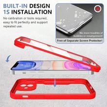 Hadaasi 1pc Red 2-In-1 Full Body Protective Case With Front Screen Protector, TPU Soft Edge + PC Hard Back Cover, Compatible With IPhone 16/16E/15/14/13/12/11 Pro Max/Plus/SE2/SE3/7/8 And Galaxy S26Ultra/S26Plus/S26/M36/S25FE, Redmi 12/13C/12C/Note 12 Pro/NOTE14PRO+/NOTE13PRO/NOTE13PRO+, POCO M6PRO, OPPO Reno14 Pro/Reno14 F, Infinix Hot 60 Pro/Hot 60 Pro+ - Red - View 8