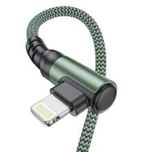 BinBoom Cable de carga rápida USB a Lightning, certificado MFi, cable de carga plano de nailon con ángulo de 90°, 10-20W de potencia, compatible con iPhone 14/13/12/11/X - Duradero para uso diario y de viaje Compatible con iPhone 14 Pro Max, 14 Pro, 14 Plus, 13 Pro Max, 13 Pro, 13, 12 Pro, 12, 11, XS, XR, 8 Plus, 8, 7, 6, 5, SE, para cargador de iPad Nan