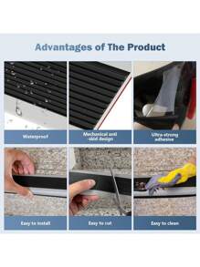 1 pieza Protector para borde de escalera de vinilo, con tacos de goma en forma de L y antideslizante autoadhesivo, para bordes de escaleras interiores y exteriores