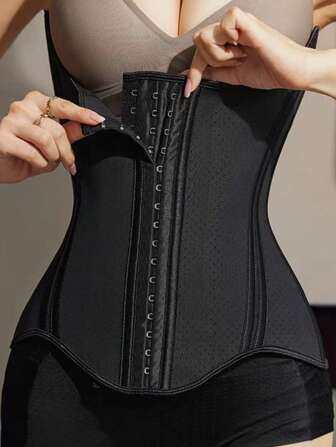 Women's Solid Color Shapewear, 4-Season Waist Cincher, Comfortable & Breathable Waist Trainer, Compression Slimming Body Shaper, Suitable For Daily Shaping, Sports & Fitness Exercise Waist Belt Suitable For Workout Home Sports And Walk