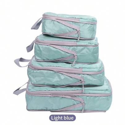 4pcs Compression Packing Cubes For Suitcases, Light Travel Suitcase Organizer Bags Set, With Shoe Bag, Expandable Packing Luggage Organizer Bags, Space-Saving Travel Essentials Accessories, 4 Pcs Compression Packing Cubes, Storage Bag, With Zipper, Travel Storage Bag Set, Portable For Travel, For Luggage, For Vacation Holiday Travel Accessories Travel Bag Back To School School Stuff Dorm Room Essentials College