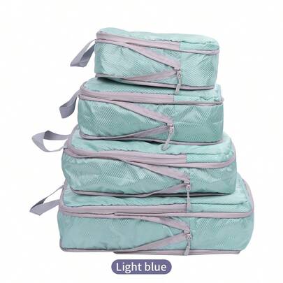 4个大容量旅行收纳袋，便携式打包袋，可收纳衣物、裤子、鞋子、袜子，行李箱收纳整理袋，波西米亚风