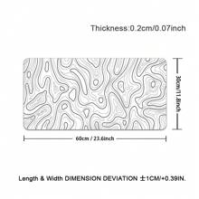 Large Black & White Terrain Graphics Gaming Mouse Pad With Stitched Edges, Non-Slip Rubber Base, Perfect For Computers, Laptops, And Office Desks, Large Mouse Pad