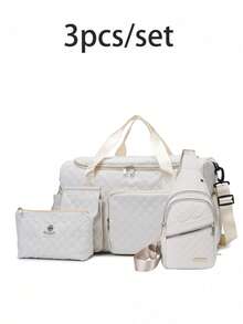3 Pcs/Set Multifunctional Travel Bag Set, Comprising Fitness, Overnight And Commuting Bags, Equipped With Shoe Bag And Toiletries Bag, Suitable For People In Travel, Business Trips And Vacations, Large Capacity And Lightweight, Solid Color And Fashionable Design, Perfect As A Gift For Outdoor Enthusiasts And Students Returning To School - Multicolor - View 15