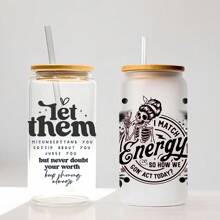 4 buc/set autocolant de transfer UV DTF cu craniu, floare, pentru pahare de sticlă de 16 oz, autocolante de transfer pentru înveliș DIY pentru pahar de sticlă de 16 oz, sticlă, autocolant adeziv cu afirmație pozitivă - de înaltă calitate