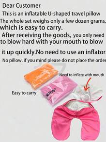 1pc Travel Pillow Neck Pillow Airplane Pillow Travel Car Home Office Travel Neck Flight Pillow Snap Button With Soft Cover, U Shaped Neck Pillow Portable Student Adult Pillow Pad, Supports Neck And Protects Cervical Vertebrae While Studying Or Riding In Car, Office Or Other Travel