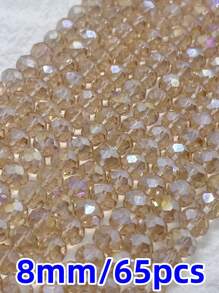 Confezione di perline distanziali sfaccettate in vetro di cristallo d'Austria con sfumatura color champagne da 4/6/8 mm, perline a rondella per la realizzazione di gioielli, braccialetti, collane, orecchini e accessori fai-da-te