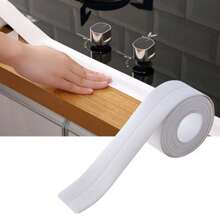 1 Roll 3.8" X 320" Kitchen & Bathroom Waterproof, Anti-Mold, Decorative Adhesive Tape, Thick & Trimmable To Seal Gaps, Cracks, Tile Joints, Essential Home Essential Wall Decor Room Decor Stickers Wallpaper Wall Paper Wall Stickers Wall Sticker Kitchen Accessories Kitchen Items Kitchen Decor