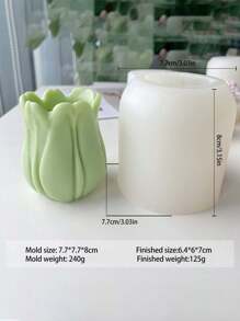 1 pieza Molde de silicona en forma de tulipán para velas perfumadas, jabón, soportes de aromaterapia, decoración para el alféizar de la ventana, rincón de lectura, plantas en maceta, diseño suave y seguro
