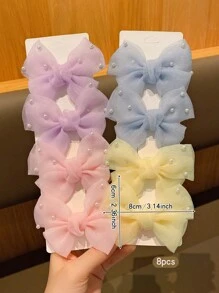 8 piezas de pasadores para el cabello de colores aleatorios lindos y dulces, aptos para uso diario, empaque de producto real sin tarjeta de papel