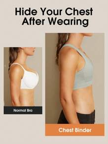 1pc Women Chest Binder, Style, Trans, Transgender, FTM, Les, Microplastic Shaping Vest, Adjustable Seamless Binding, Flattens Chest, Style Top