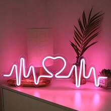 1 件霓虹心形装饰灯，适合女孩的室内氛围照明，适合节日、婚礼、求婚、派对等所有季节的装饰