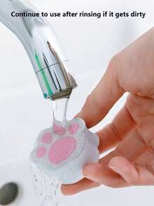 2/4件装猫爪玻璃擦镜布去污清洁魔力擦家用浴室镜子海绵擦