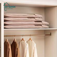 1pc DYWMM Space Saving Hanging Bag With Self-Compression Zipper - 40% Compressed Premium Closet Organizer For Coats And Clothes, Durable Fabric Storage Bag (Beige/Pink),Bedroom Room Decor,Back To School - Multicolor - View 7