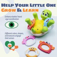 Electric Spraying Turtle Bath Toy - Rechargeable Fountain Pool Learning Set With 5 Stacking Rings & Rotating Water Jets For Toddlers 18M-6 Years, Interactive Sensory Play For Bathtub/Beach/Pool