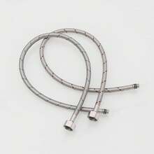 Flexible Tap Connectors Tap Tails M10 (10mm) X 1/2" Fitting 60cm Long Flexible Pipe For Monobloc Mixer Tap Pair Of Stainless Steel Braided Water Supply Hose (2 Pcs) - Silver - View 1