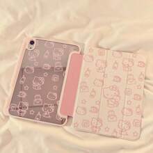 Sanrio 1 pieza Funda protectora para Tablet Clásica Hello Kitty con espejo rosa para iPad 11 2025/10.9/Air4/5/6/7 2025/10.2/Pro 11/10th/9.7/10.5, con función de reposo/activación