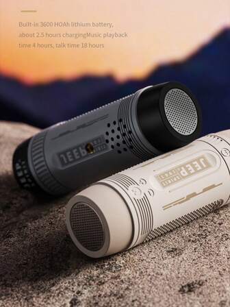  Altavoz portátil con luz JEEP para uso en exteriores como camping y hogar, altavoz HIFI de tipo columna con subwoofer y sonido estéreo