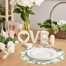 100pcs/Pack Pink Flower 13-Inch Disposable Paper Placemats, Suitable For Weddings, Parties, Restaurants, Country Homes, Kitchenware, Birthdays