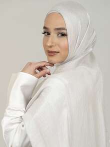 1pc Women's Plain Soft & Lustrous Muslim Hijab Scarf - Multicolor - View 13