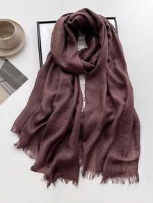 1pc Soft Muslim Hijab Solid Color Long Scarf For Sun Protection, Suitable For Mosque Use Bandana,Hair Band,Head Band Ideal For Dressing Up Your Look For Abaya - QMD602 - View 11