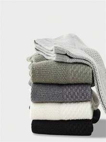 5 Pairs Men's Thin Solid Color Ankle Socks, Odor-Resistant Breathable Mesh Socks - Multicolor - View 3