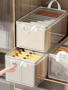 1 件简易透明 PVC 防水衣柜收纳盒，钢架织物收纳箱，适用于衣服、家居和宿舍使用 - 無色 - 查看 1