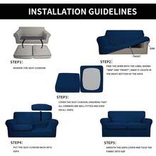 Upgrade Your Living Room With 4 Pieces Stretch Dark Gray Couch Cover For Dogs - Washable Sofa Slipcover - Elastic Furniture Protector For Pets And Kids - Navy - View 6