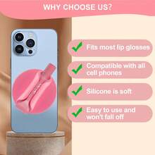1pc Lip Gloss Holder Phone Case, Protective Lip Gloss Case With Adhesive Holder For Most Phone Models, Stylish And Convenient Grip-On Silicone Lip Balm Case