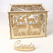 1 set scatola portacarte da matrimonio in legno con serratura e portacarte, portacarte e portadanaro stile country per matrimonio, scatola regalo da matrimonio per ricevimento, anniversario, addio al nubilato, festa, richiede assemblaggio