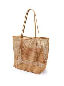[Beach Bag] Large Capacity Beach Travel Bag | Women's Shoulder Bag, Women's Shopping Tote Bag, Beach Mesh Tote Bag, Women's Foldable Shoulder Bag, Travel Bag Beach Nylon Mesh Tote Bag, Casual Tote Bag Hobo Women's Foldable Shoulder Bag, Mesh Beach Tote Bag Large Size Women's Bag Upgraded Version, With Multiple Pockets, Suitable For Beach Picnic Vacation, Large Capacity Waterproof Beach Bag