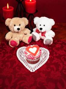 100pcs Heart Lace-Trimmed Paper Doilies Red, Pink, White - Perfect For Valentine's Day Decorations