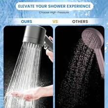 High Pressure Shower Head With Hose, Water-Saving Shower Head With 4 Spray Modes, Handheld Massage Shower Head With Pause Switch - Dark Grey - View 5