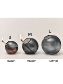 1pc Creative Grey Large Mouth Circular Glass Oil Lamp Candlestick Decoration Home Desktop Smoke Free Crispy Oil Lamp