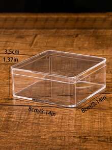 1 pieza Caja cuadrada de acrílico transparente con tapa, estuche de exhibición para coleccionables, caja de regalo de caramelos - transparente - Ver 6