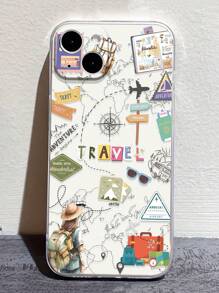 Carcasa de teléfono transparente y a prueba de golpes con estampado de mapa de avión, compatible con 16/15 XR /7/8, 15 Pro Max/12 Pro Max/13 Pro Max/14 Pro Max, 13 14 11 12/P14/P11/P12/XS.XR /78P.78GES2, compatible con Samsung Galaxy S25/S25 Plus/S25 Ultra, A16s24 A03s,A03core,A04,A12,A13,A14,A21s,A22,A23,A24,A32,A33a34,A5 A51A52, A53, A54, A71, A72, A73, S20fe, S21, S22, compatible con Xiaomi, compatible con la serie Redmi Redmi 9, Redmi 9A
