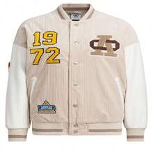 Adidas Clover Minimalist Versatile Comfortable Women's Baseball Jacket Padded Coat IN1081 - Khaki - View 1