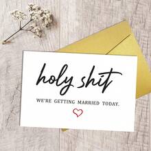 Funny Wedding Day Card, Groom Bride Wedding Day Vows Card, To My Husband Wife On Our Wedding Day Card, Holy We're Getting Married Today - Multicolor - View 5