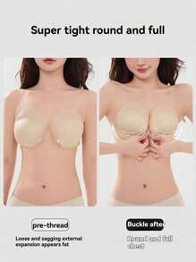 1 Pair Solid Color Silicone Reusable Lift Up Breathable Nipple Covers With Separate Storage Box