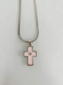 1 Piece Men's Y2K Blade Chain Cross Necklace Ins Style Dark Gothic Punk Style Necklace Niche Design Cool And Spicy Style