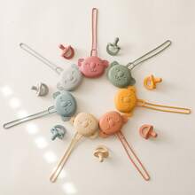 Minimalist Multi-Color Koala Pacifier + Storage Bag Set, Baby Teething & Soothing Toy, Washable Safe Soft Silicone - Multicolor - View 3