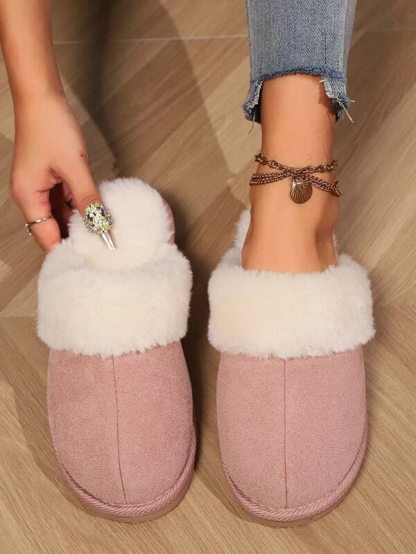 Women's Plush Lined Classic Slippers, Dual-Layer Memory Foam Midsole, Non-Slip EVA Outsole