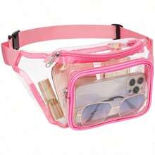 Stadium-Approved Clear Fanny Pack – Adjustable Belt Bag For Concerts & Sports Events | EventGo Series - Pink - View 1
