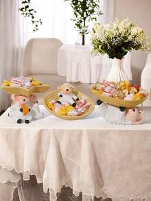 1pc Cartoon Sheep Decorative Tray, Home Living Cartoon Storage Box, Suitable For Home Decor, Bedroom Decor, Office And Student Spaces, Can Be Used For Storage, Wedding Decor, Home Decoration, Jewelry Organization, Party Decor, Makes A Great Gift - Multicolor - View 1