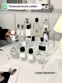 1 pieza Estante de exhibición apilable de acrílico DIY, organizador de almacenamiento multifuncional transparente, estantería de exhibición de múltiples capas para figuras, joyas, cosméticos, perfumes, para colecciones de vacaciones en la playa, baño y dormitorio, gran capacidad