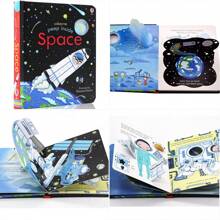 Lachilly Série de livros Peep Inside da Usborne - Como funciona um avião/ Como funciona um caminhão de reciclagem/ Como funciona um carro de bombeiros/ Como funciona um guindaste, livro ilustrado infantil, atividade interativa pré-escolar, livro de inglês para aprendizagem precoce