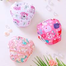 3pcs Random Prints Cloth Swim Diaper Reusable Swimming Diaper Pants Adjustable Swim Diaper For Swimming Lessons Baby Girls,Boys,Netural Color Swim Diaper(The Prints Cycle Will Be Reversed)