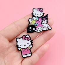 Sanrio Set de 4 piezas de pines esmaltados lindos, insignias para solapa, broches para mochilas, mujeres, ropa, regalo, joyería, accesorios de moda